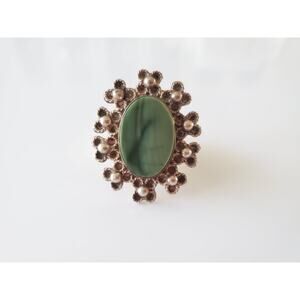 Vintage 1980s Taxco Agate Sterling Silver